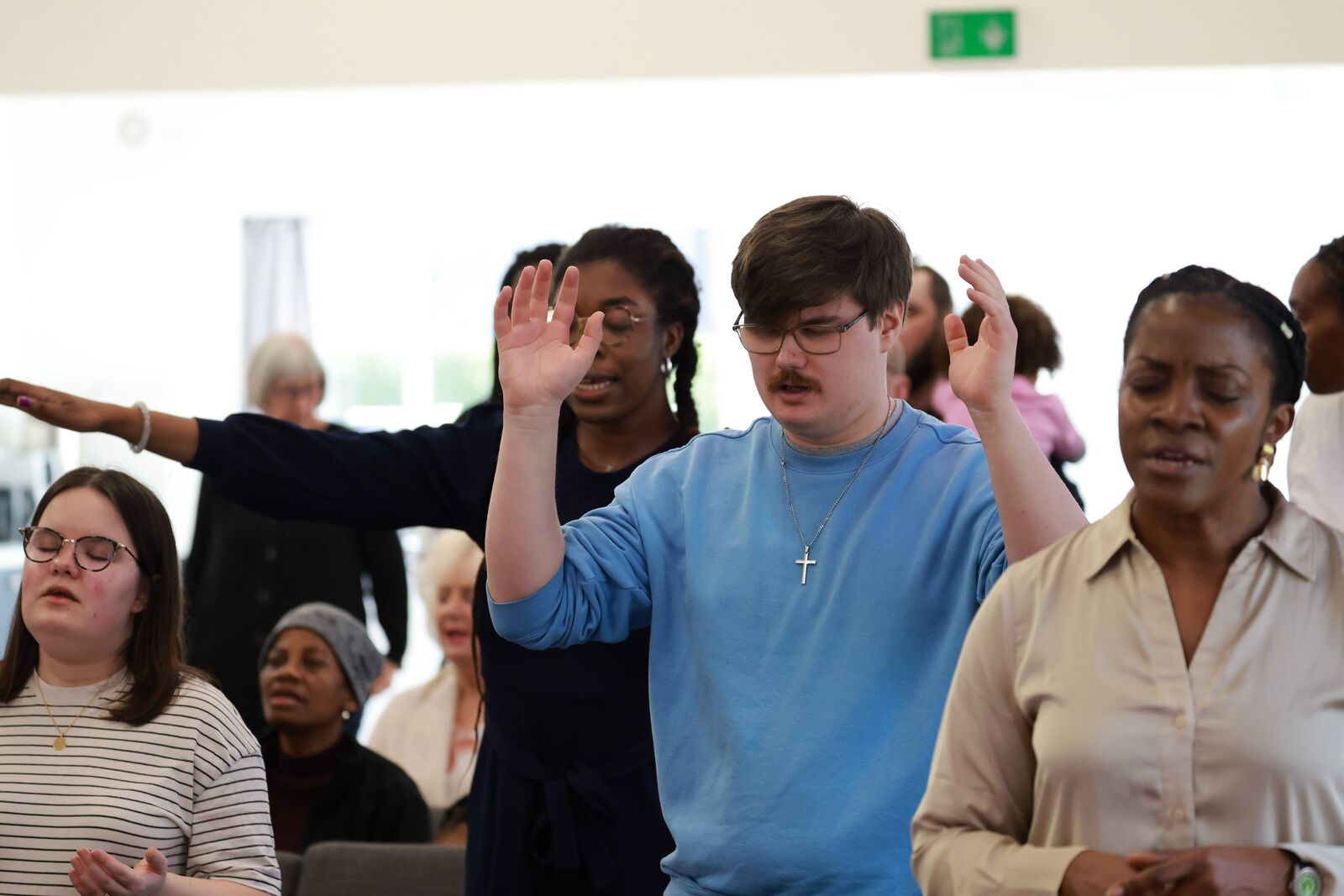 Hands raised in worship